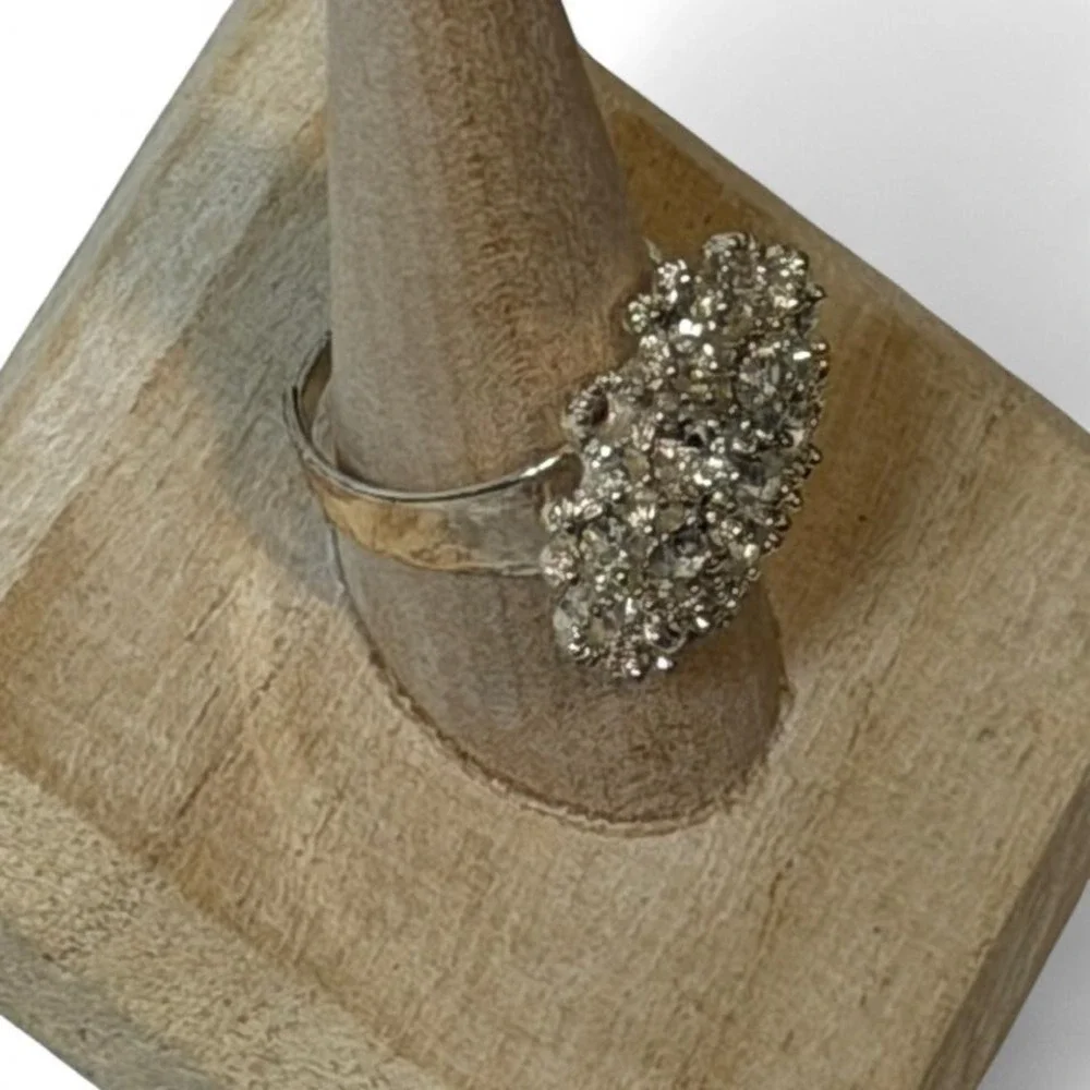 Vintage Silver Tone Costume‎ Cocktail Ring